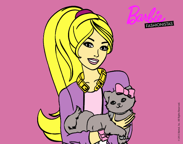 Barbie con su linda gatita