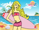 Barbie con tabla de surf