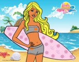 Barbie con tabla de surf