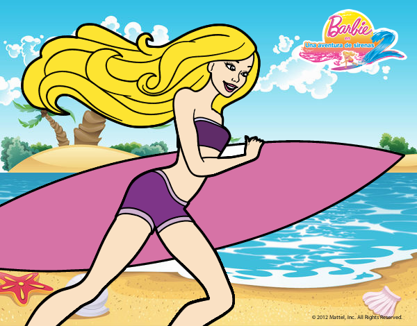 Barbie corre al agua