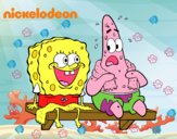 Bob Esponja y Patricio en bañador