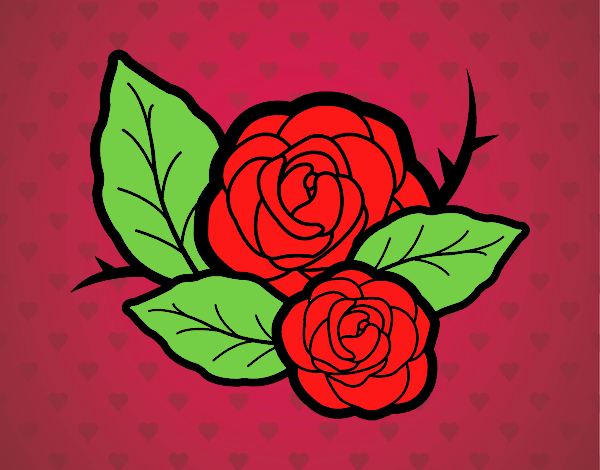 dibujo facil de rosa roja