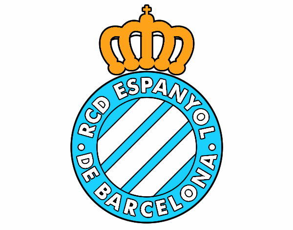 Dibujo de Escudo del RCD Espanyol pintado por en Dibujos.net el