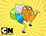 Finn y Jake abrazados