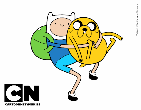 Finn y Jake abrazados