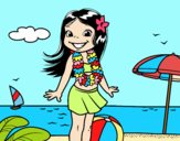 Niña en la playa