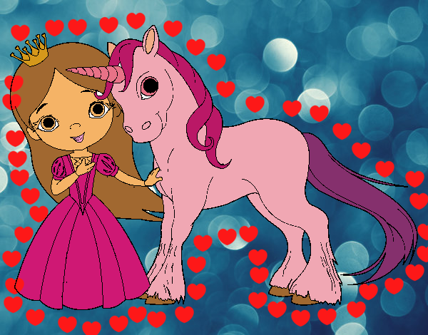 Princesa y unicornio