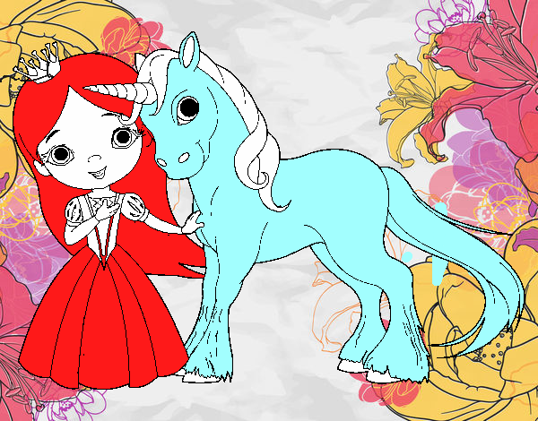 Princesa y unicornio