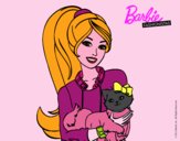 Barbie con su linda gatita