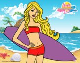 Barbie con tabla de surf