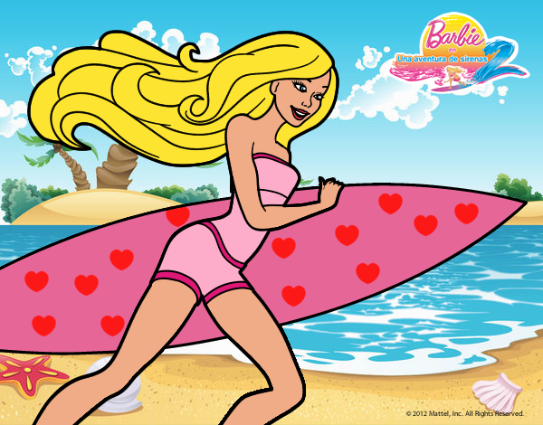 Barbie corre al agua