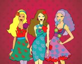 Barbie y sus amigas vestidas de fiesta