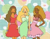 Barbie y sus amigas vestidas de fiesta