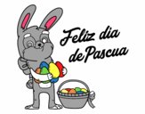 Conejo con muchos huevos de Pascua