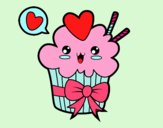 Cupcake kawaii con lazo