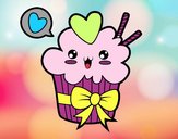 Cupcake kawaii con lazo