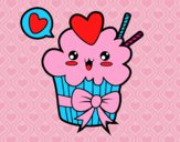 Cupcake kawaii con lazo