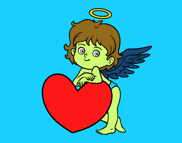 Cupido y un corazón