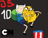 Finn y Jake abrazados