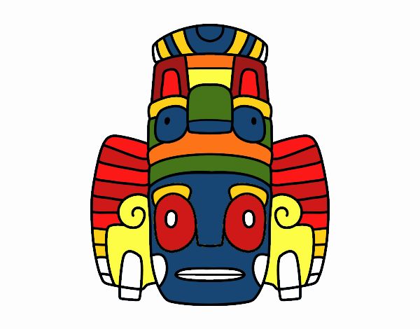 Dibujo de Máscara mexicana de rituales pintado por en  el día  14-01-21 a las 22:56:17. Imprime, pinta o colorea tus propios dibujos!