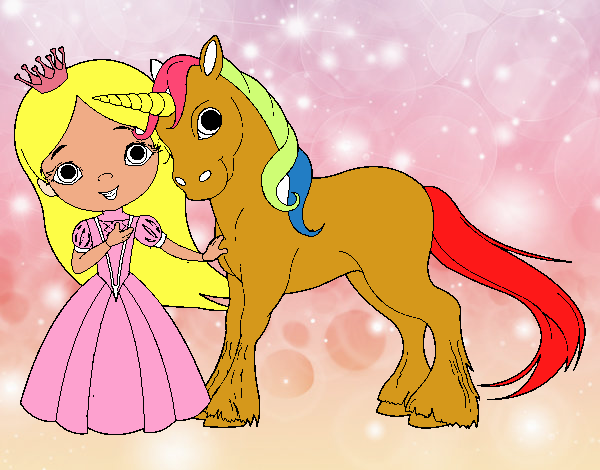 Princesa y unicornio