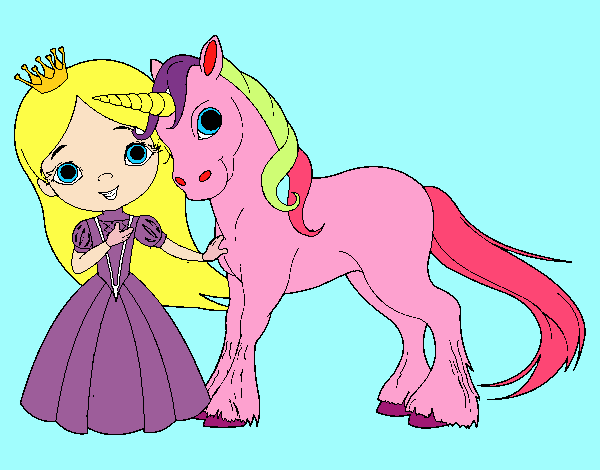 Princesa y unicornio