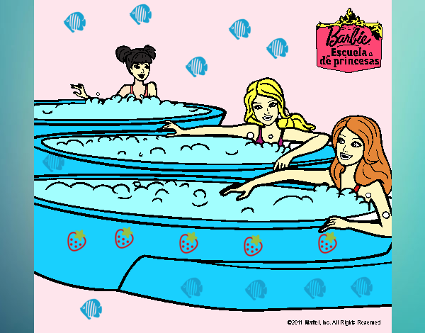 Barbie y sus amigas en el jacuzzi