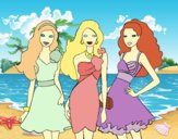 Barbie y sus amigas vestidas de fiesta