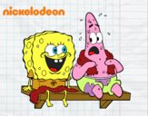 Bob Esponja y Patricio en bañador