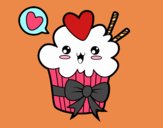 Cupcake kawaii con lazo