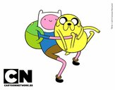 Finn y Jake abrazados