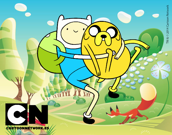 Finn y Jake abrazados