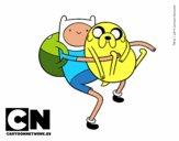 Finn y Jake abrazados