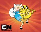 Finn y Jake abrazados