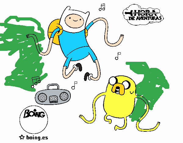 Finn y Jake escuchando música