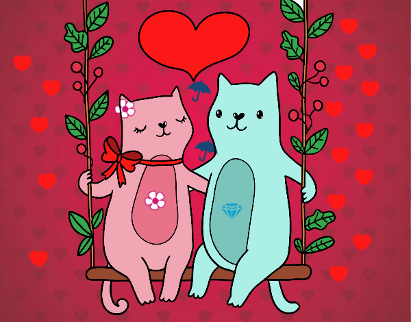 Gatitos enamorados