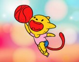 Gato jugando a baloncesto