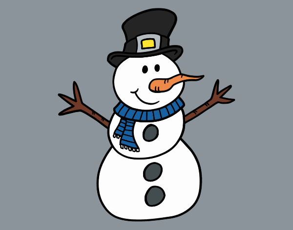 Muñeco de nieve con sombrero