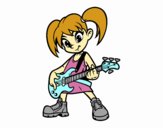 Niña con guitarra eléctrica