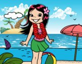 Niña en la playa