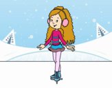 Niña patinadora sobre hielo