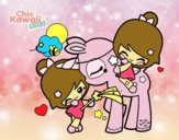 Niñas y Unicornio Kawaii