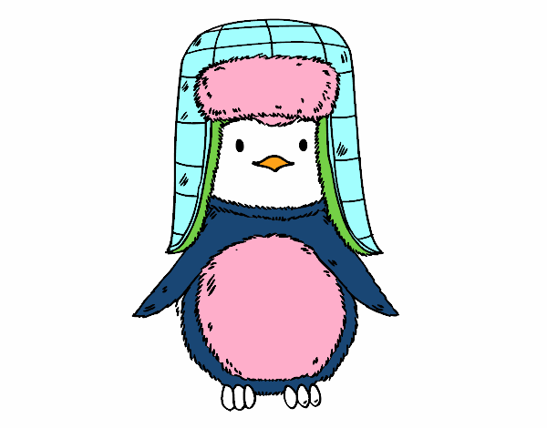 Pingüino con gorro