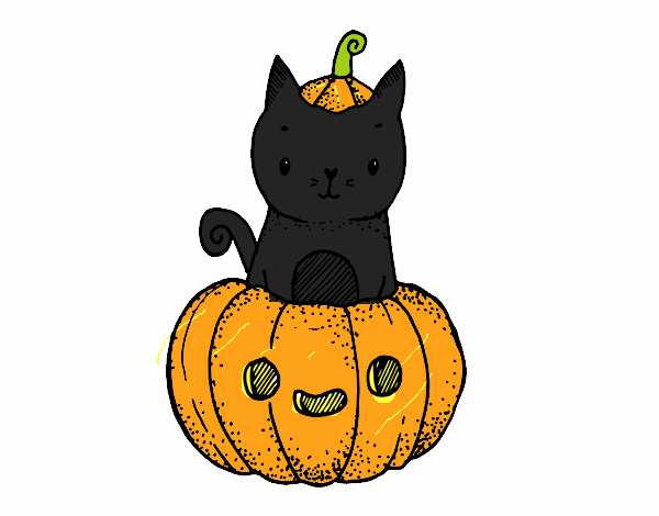 Un gatito de Halloween