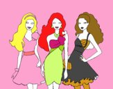 Barbie y sus amigas vestidas de fiesta