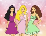 Barbie y sus amigas vestidas de fiesta