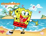 Bob Esponja saludando