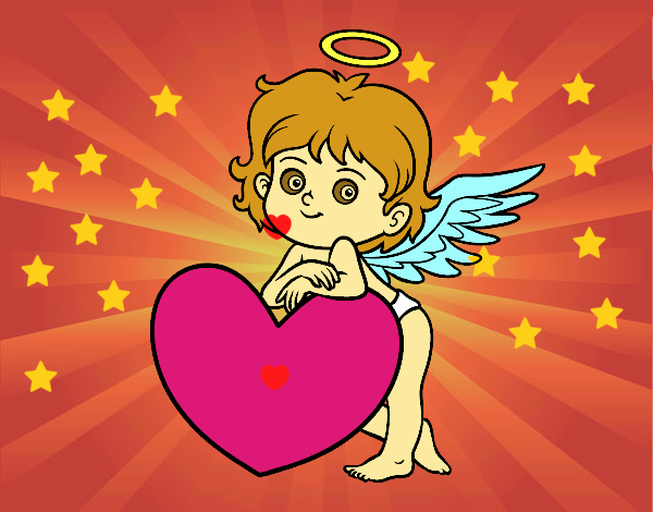 Cupido y un corazón