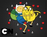 Finn y Jake abrazados