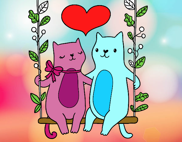 Gatitos enamorados